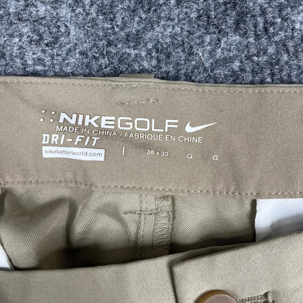 Nike Golf Pants Mens Size 36x32 Khaki Dri-Fit Performance Stretch‎ Casual